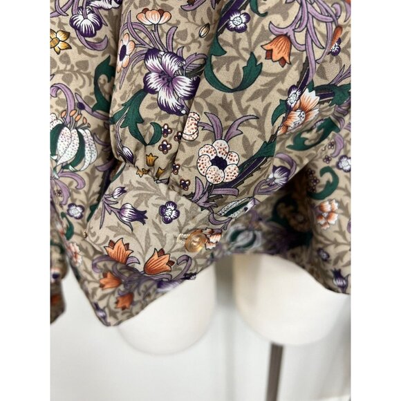 Vintage RRRRuss Womens Floral Ruffle Neck Blouse - Picture 5 of 13